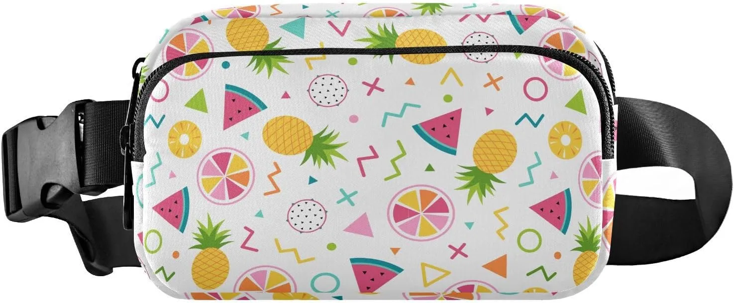 Colorful and Lovely Tropical Fanny Pack Crossbody Bag for Men Women Belt Bag Bum Bag with Adjustable Strap, Fashion Waist Packs for Travel Running Workout