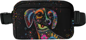 Colorful Dog Fanny Pack for Women Belt Bag Fashion Waist Bags with Adjustable Strap Waist Pack Traveling Waist Pouch Running Hiking Workout