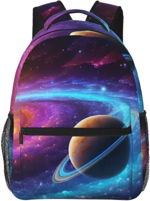 Colorful Solar System Backpack for Men Women Casual Daypack Laptop Backpack Computer Bag Travel Laptop Bag