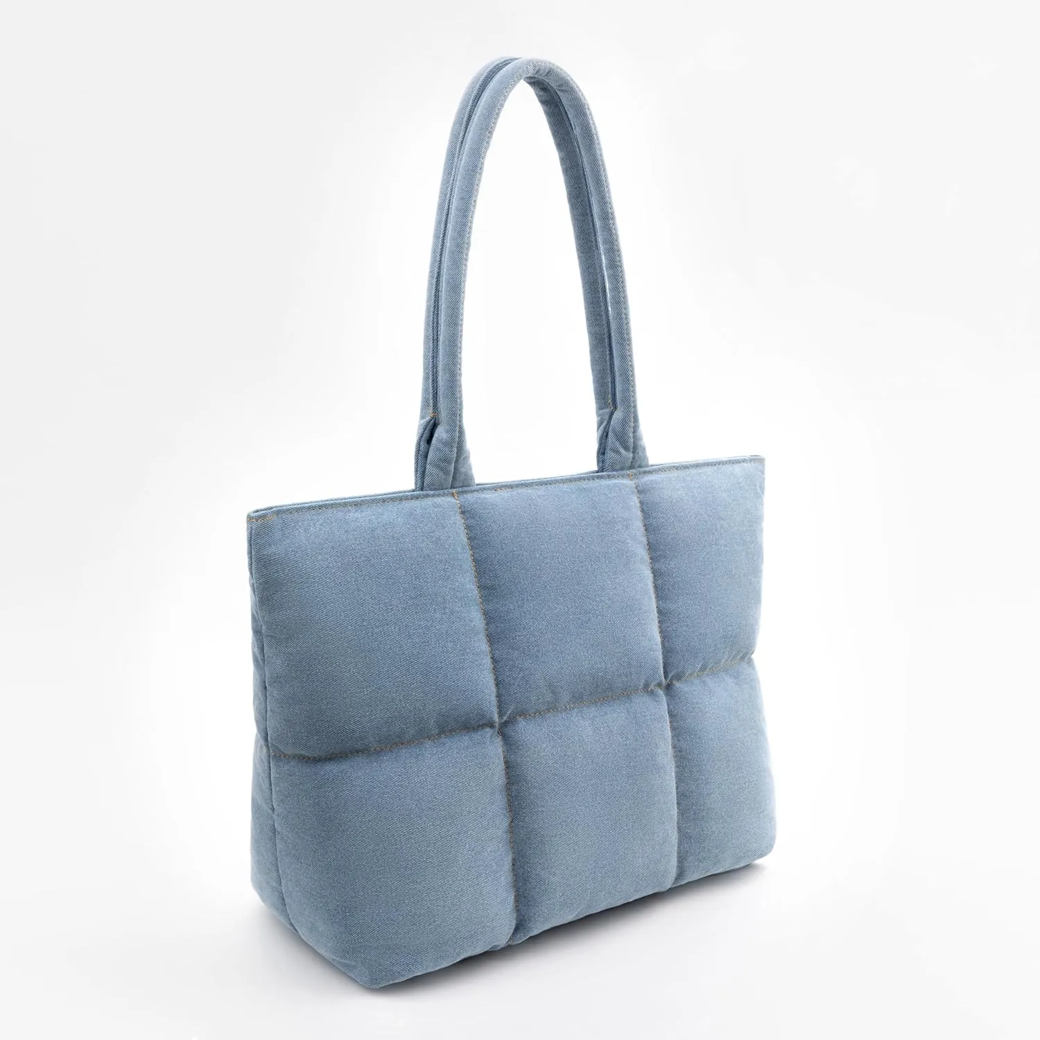 Comfyable Work Tote Bag for Women, Puffer Purse with Laptop Compartment, Large Shoulder Bag for Travel, 15 16 Inch