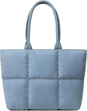 Comfyable Work Tote Bag for Women, Puffer Purse with Laptop Compartment, Large Shoulder Bag for Travel, 15 16 Inch