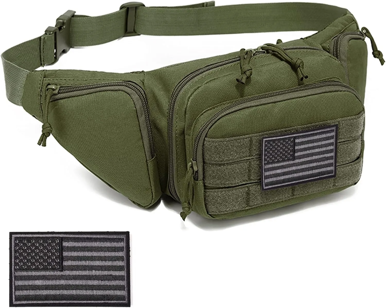 Concealed Carry Pistol Pouch - Tactical Fanny Pack Holster,Waist Gun Bag,Fits Handgun,1911 and More with U.S Patch