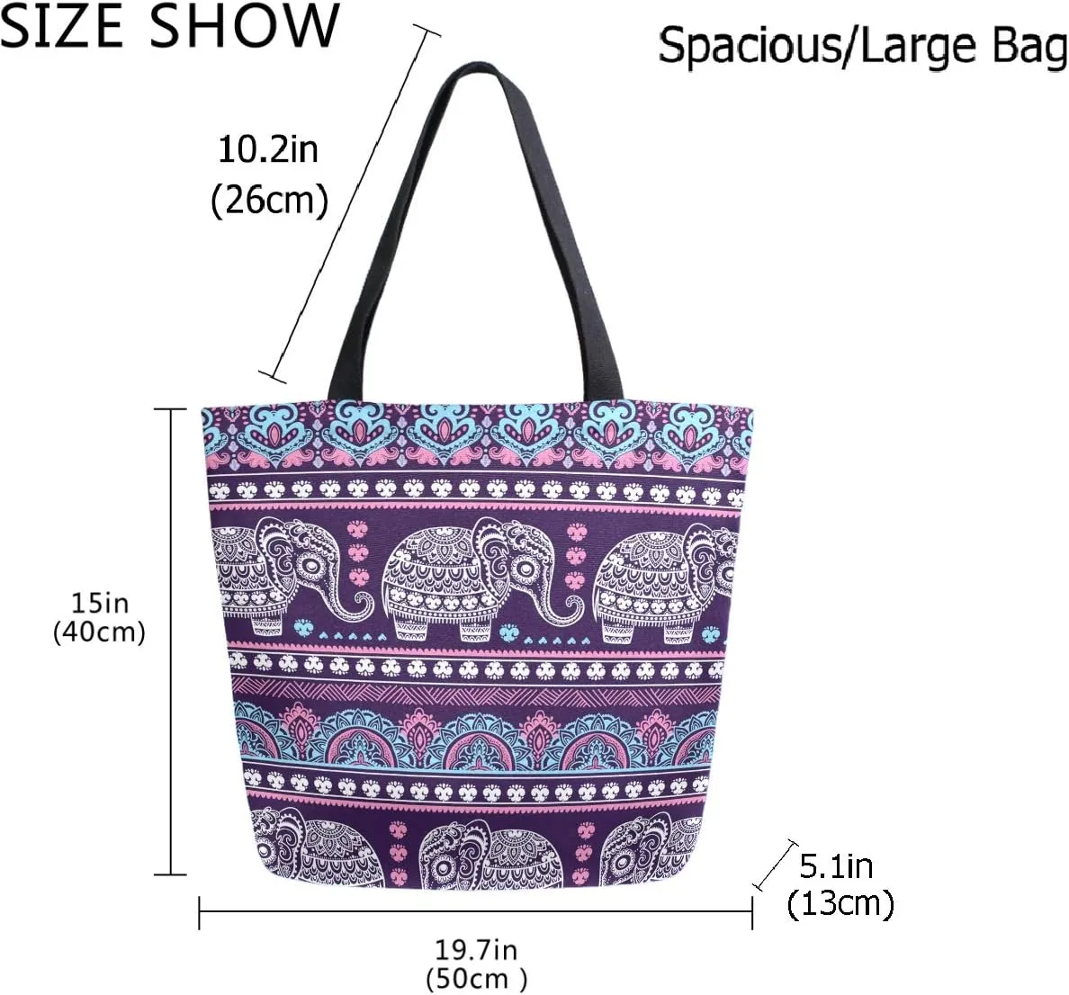 Cool Printed Extra Large Shoulder Tote Bag for Beach Travel Weekender Gym Reusable Grocery Shopping