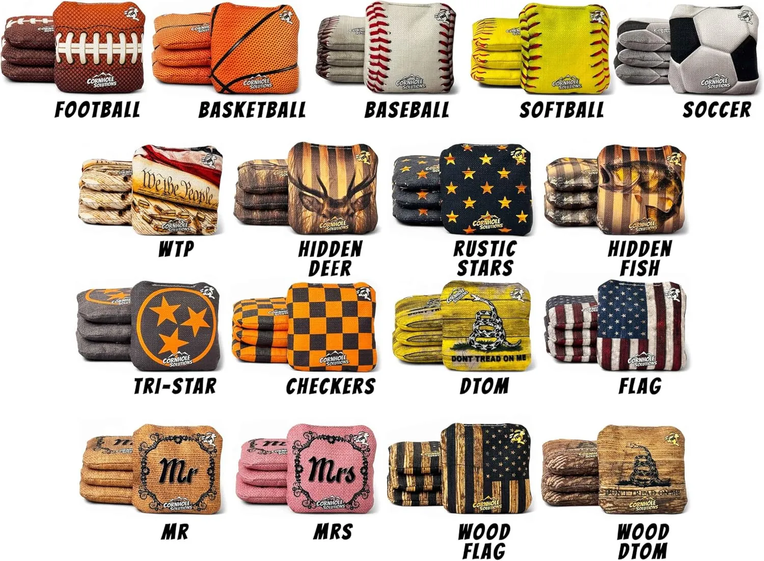 Cornhole Bags Set of 8 – Regulation Pro Style 6x6 – USA Flag Designs – Resin Filled   Tote Bag