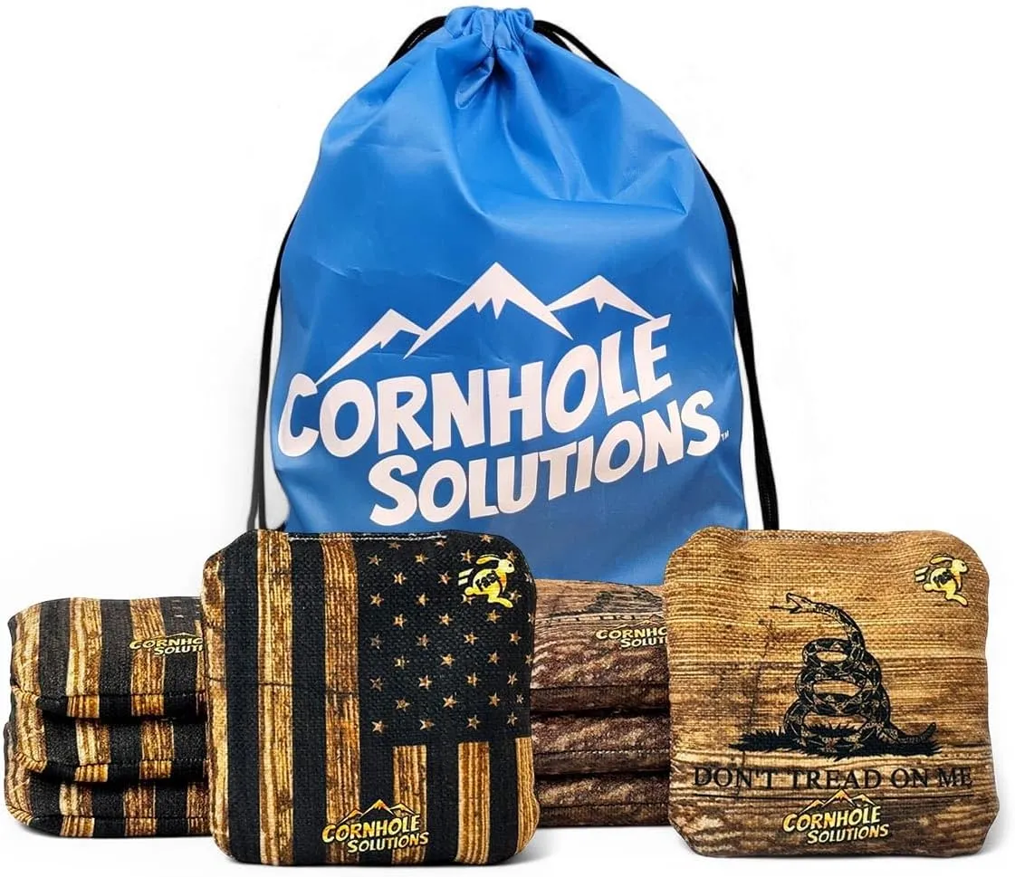 Cornhole Bags Set of 8 – Regulation Pro Style 6x6 – USA Flag Designs – Resin Filled   Tote Bag