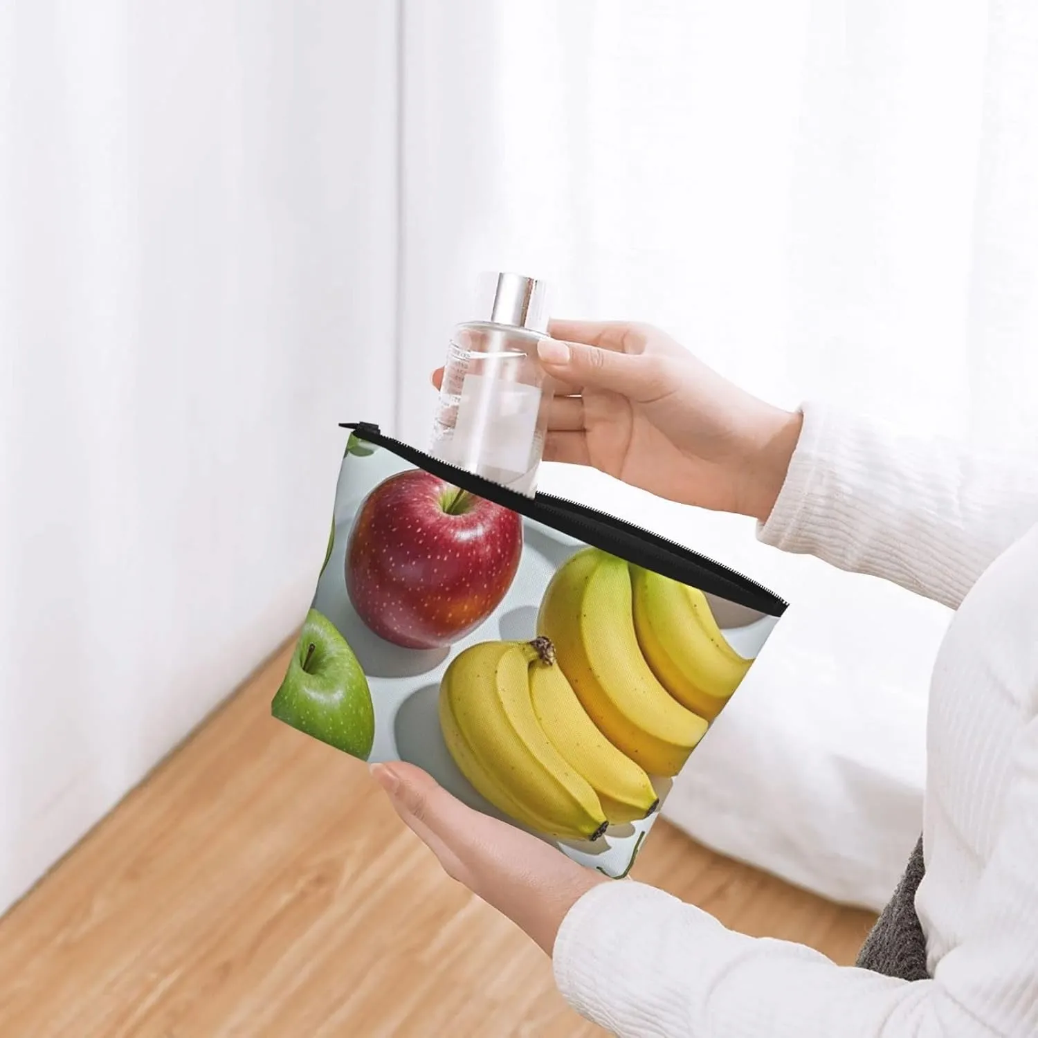 Cosmetic Bag Portable Makeup Bag Fruits Toiletry Bag Large Capacity Zipper Pouch Waterproof Toiletry Pouch Makeup Organizer Case for Women Men