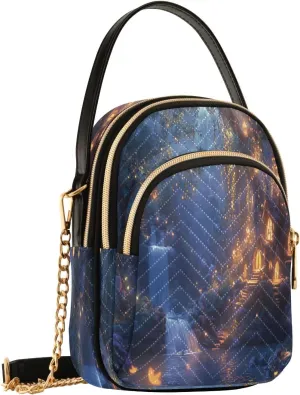 Cottage Waterfall Crossbody Bags for Women Fanny Pack Hand Travel Small Sling Cross Body Bag Phone Purse with Strap
