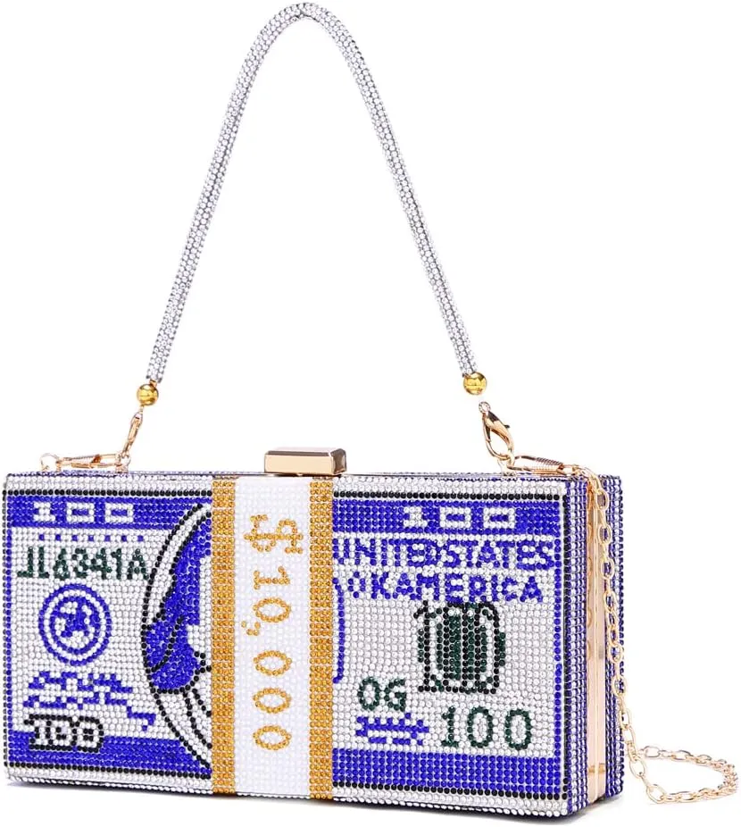 Covelin Dollar Clutch Purse for Women from, Rhinestone Evening Handbag Money Bag