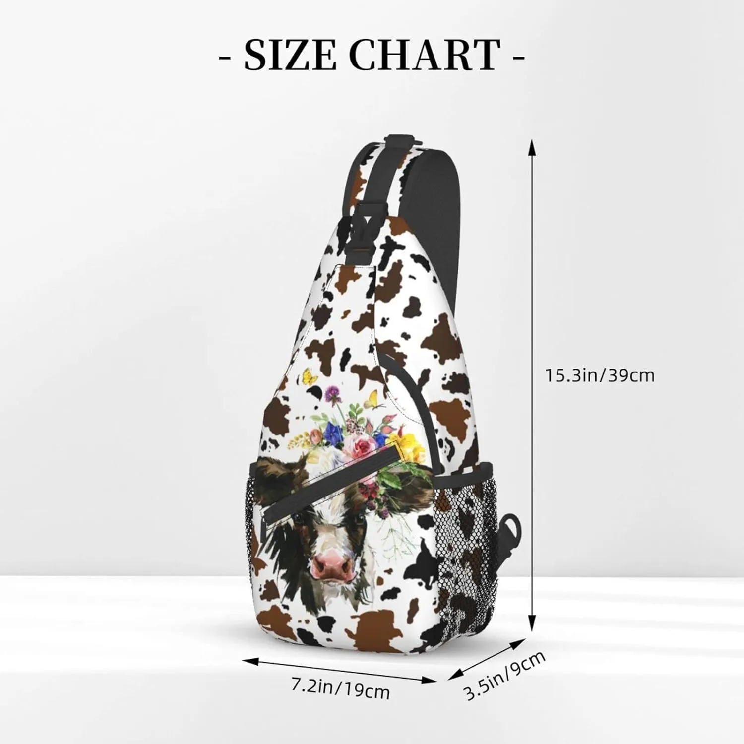 Cow Print Sling Bag Crossbody Backpack Hiking Travel Daypack Chest Bag Lightweight Shoulder Bag For Women Men