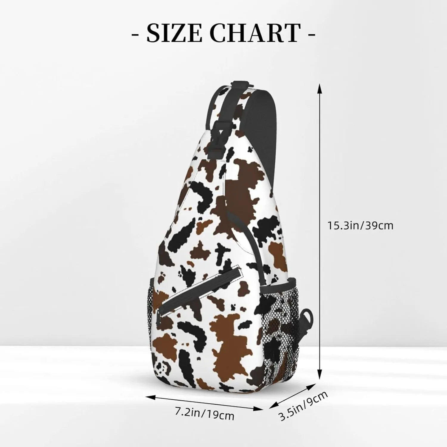 Cow Print Sling Bag Crossbody Sling Backpack Travel Hiking Daypack Chest Bags Shoulder Bag For Women Men
