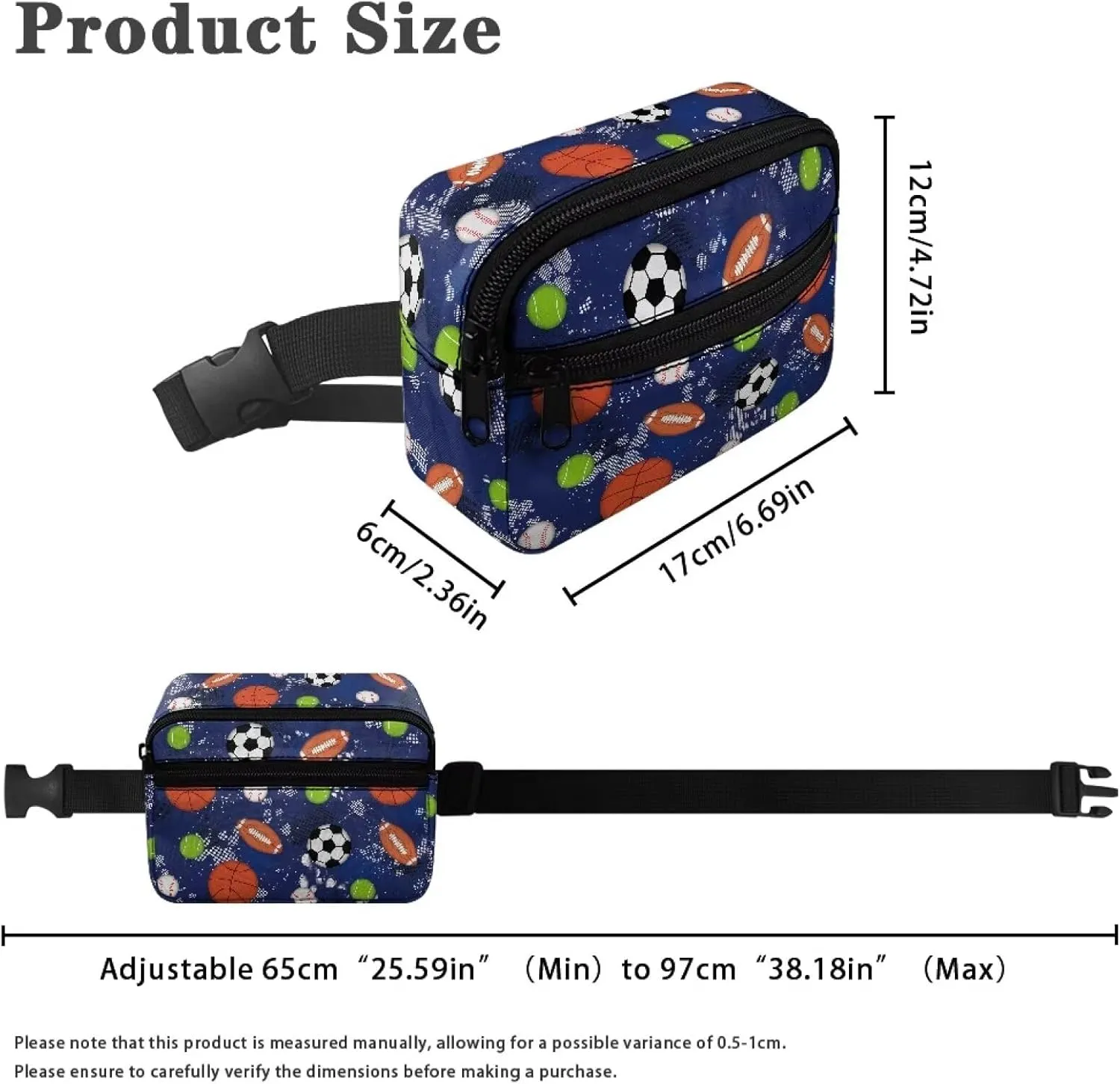 Cozeyat Ball Game Kids Fanny Pack for Toddler Boys Small Belt Bag Crossbody Sling Bag Waist Pack for Runing Hiking Camping Traveling