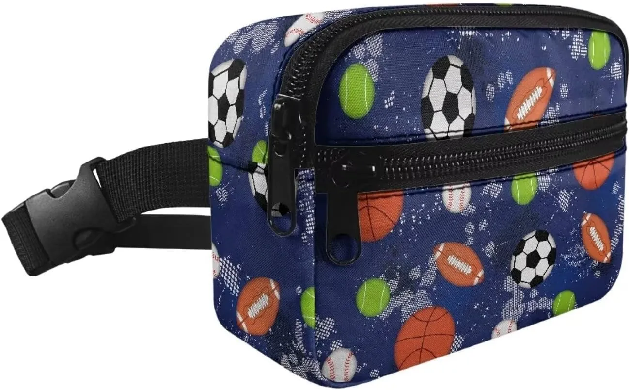 Cozeyat Ball Game Kids Fanny Pack for Toddler Boys Small Belt Bag Crossbody Sling Bag Waist Pack for Runing Hiking Camping Traveling