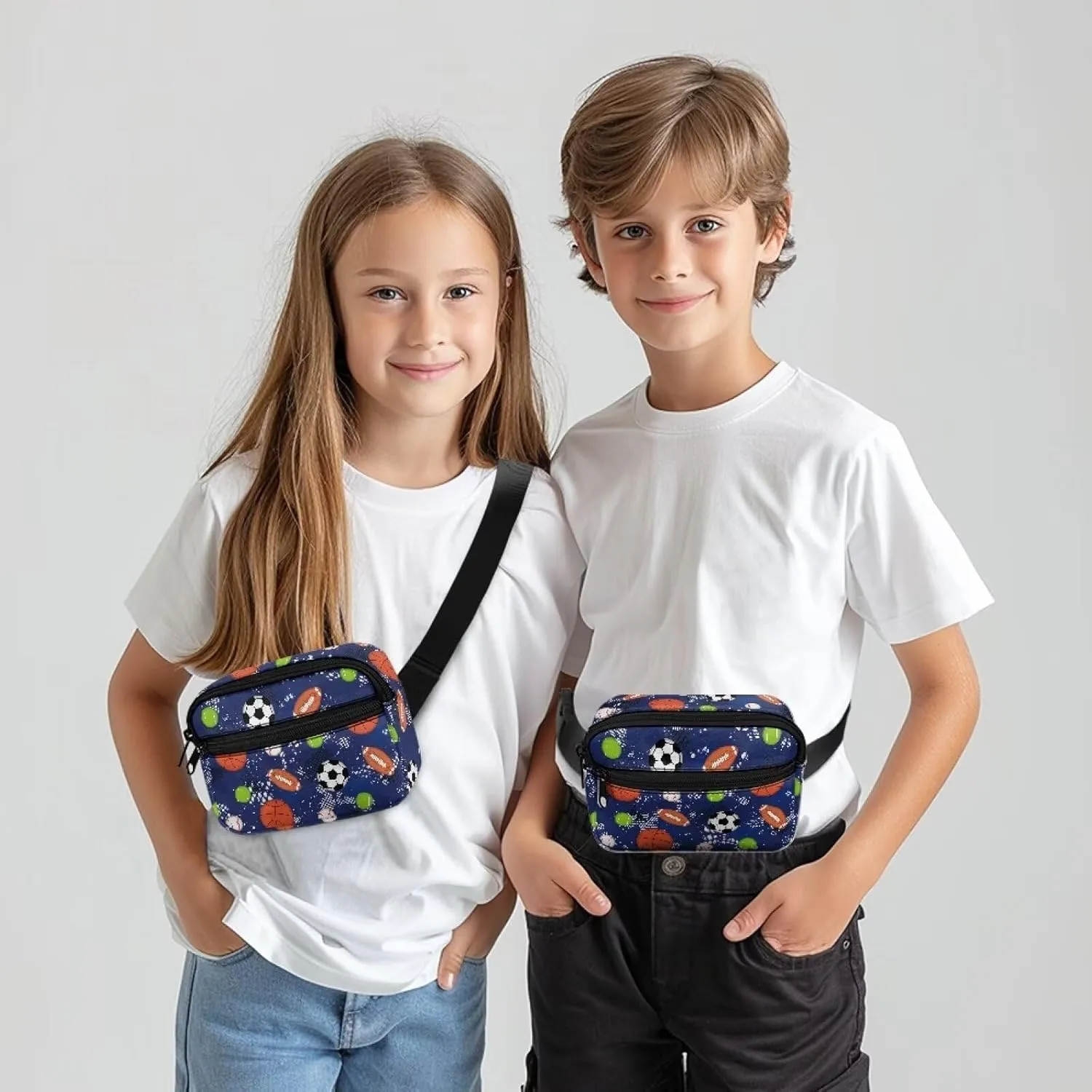 Cozeyat Ball Game Kids Fanny Pack for Toddler Boys Small Belt Bag Crossbody Sling Bag Waist Pack for Runing Hiking Camping Traveling