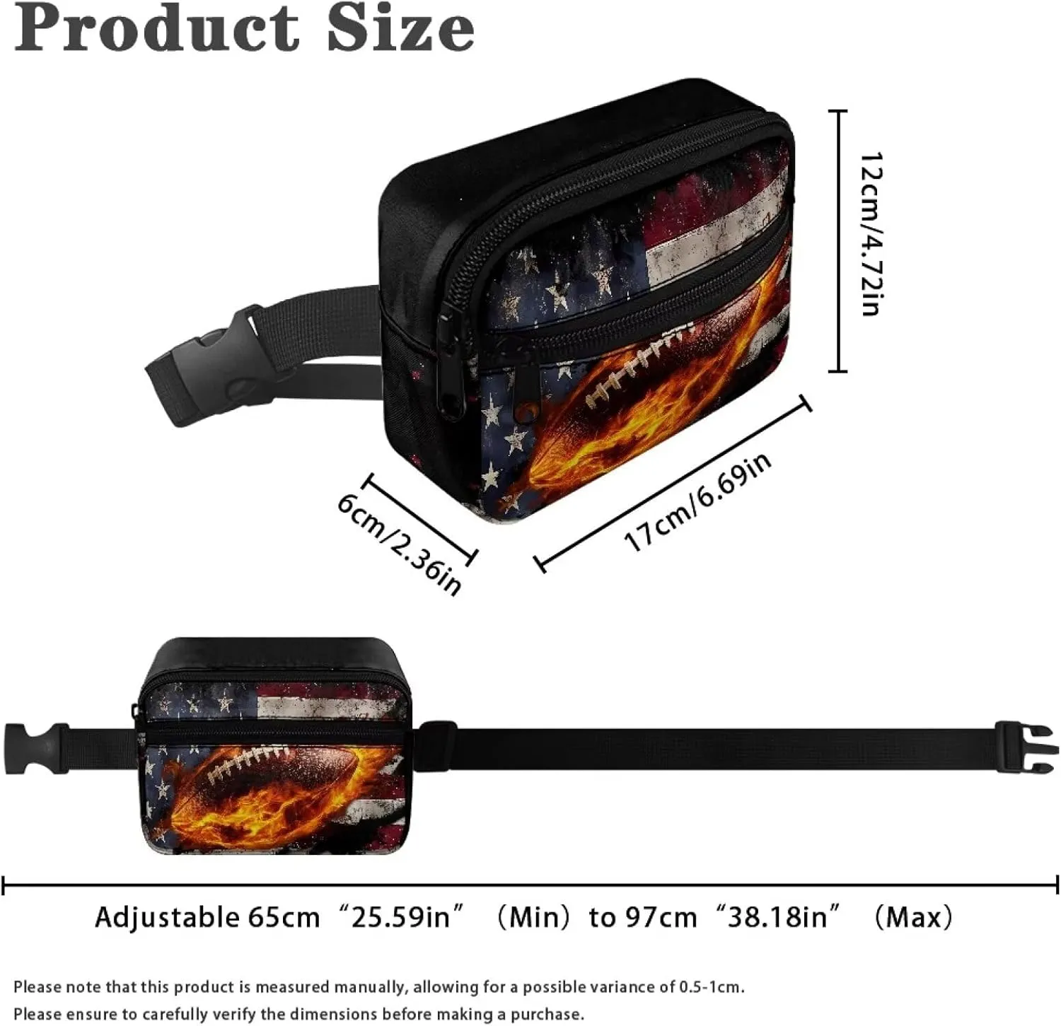 Cozeyat Kids Fanny Pack Boys Football Small Belt Bag Crossbody Sling Bag Waist Pack for Runing Hiking Camping Traveling