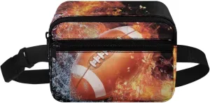 Cozeyat Water Fire Football Kids Fanny Pack for Toddler Boys 4-6 Small Belt Bag Crossbody Sling Bag Waist Pack for Runing Hiking Camping Traveling