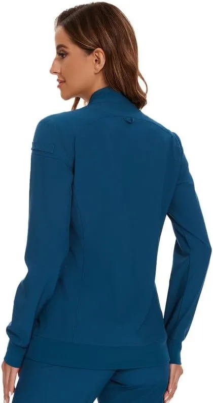 COZYFIT Scrub Jackets for Woman, Zip Front Nurse Jacket, 4-Way Stretch Fabric