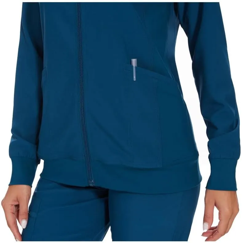 COZYFIT Scrub Jackets for Woman, Zip Front Nurse Jacket, 4-Way Stretch Fabric