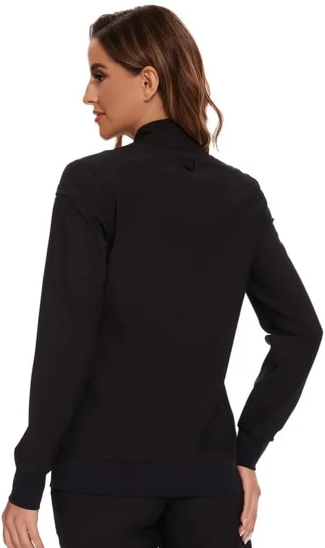 COZYFIT Scrub Jackets for Woman, Zip Front Nurse Jacket, 4-Way Stretch Fabric