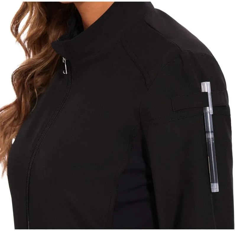COZYFIT Scrub Jackets for Woman, Zip Front Nurse Jacket, 4-Way Stretch Fabric