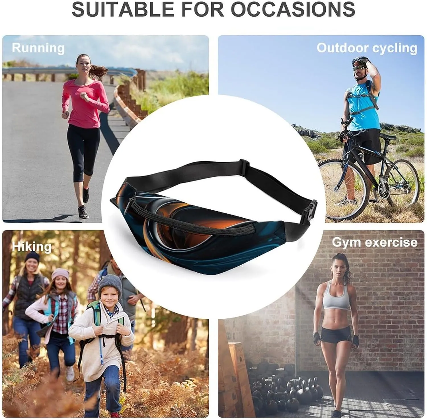 Craft Decorations Fanny Pack for Women Men Waist Bag Waterproof Belt Bag with Adjustable Strap