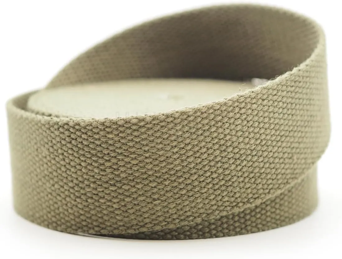 CRAFTMEMORE 1.5 Inches Heavy Cotton Webbing - Plain Weave Straps for Arts and Crafts, Luxury Bag Strap High Density Webbing (5 Yards, Olive Drab)