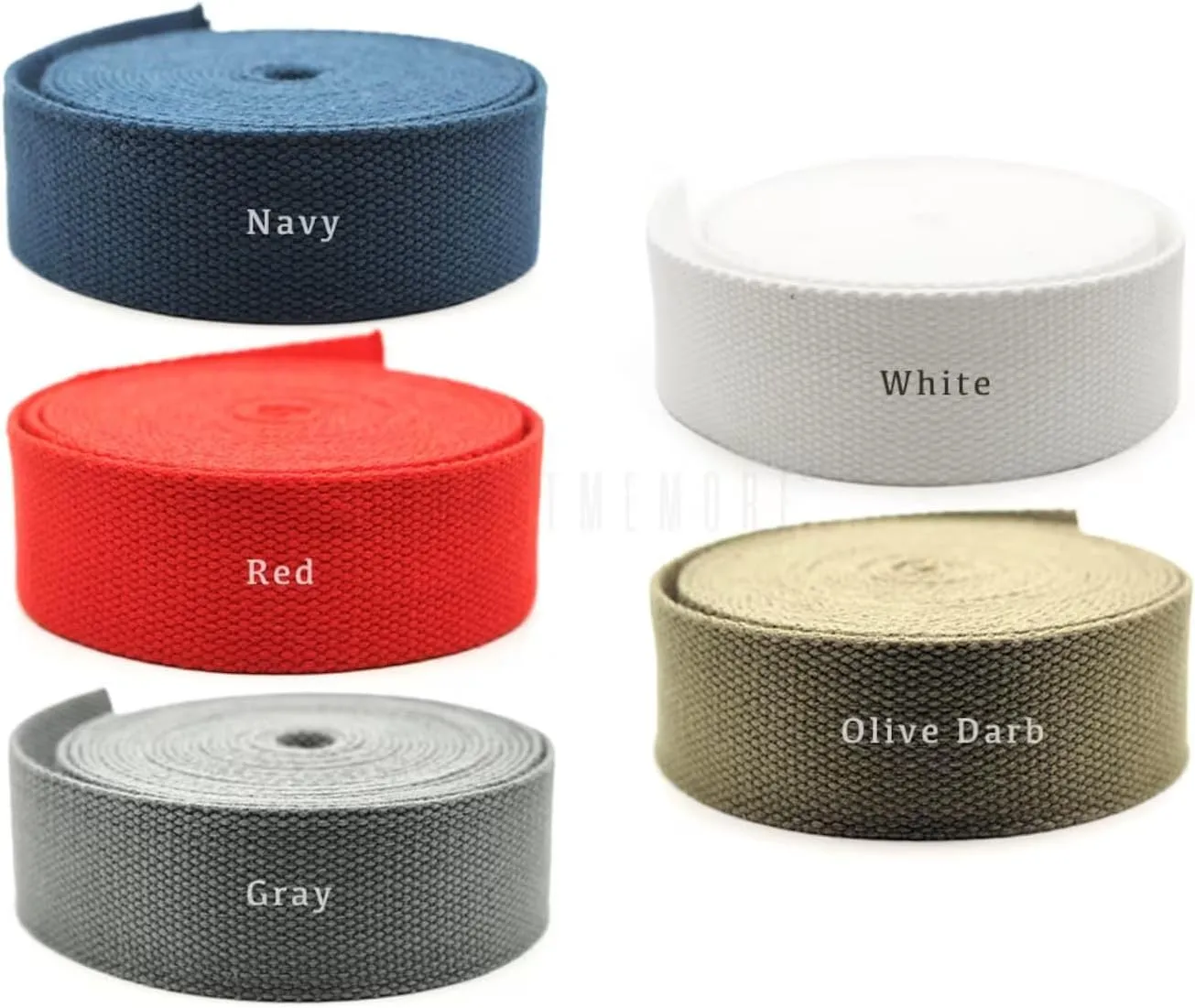 CRAFTMEMORE 1.5 Inches Heavy Cotton Webbing - Plain Weave Straps for Arts and Crafts, Luxury Bag Strap High Density Webbing (5 Yards, Olive Drab)