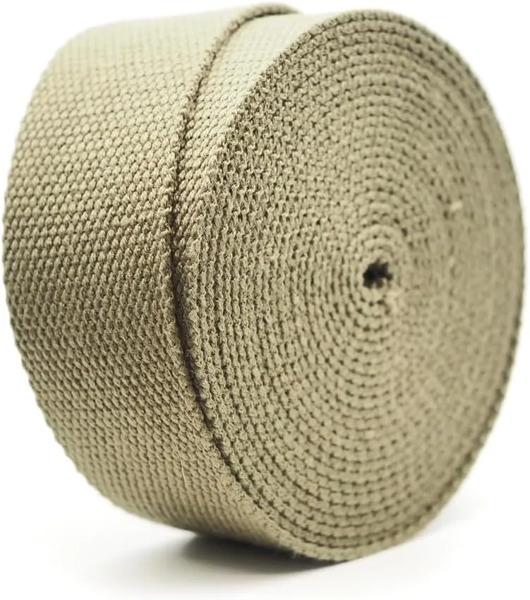CRAFTMEMORE 1.5 Inches Heavy Cotton Webbing - Plain Weave Straps for Arts and Crafts, Luxury Bag Strap High Density Webbing (5 Yards, Olive Drab)