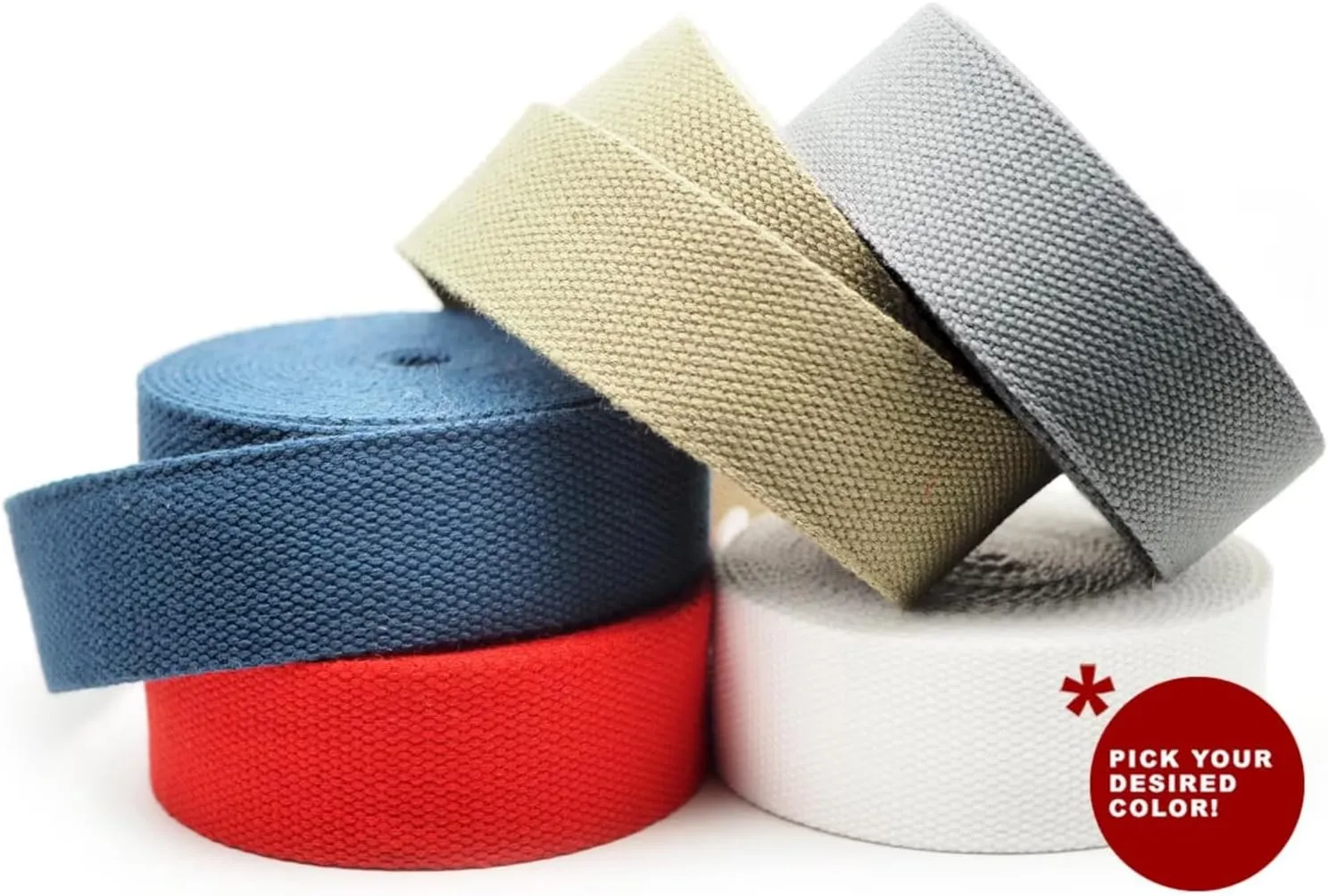 CRAFTMEMORE 1.5 Inches Heavy Cotton Webbing - Plain Weave Straps for Arts and Crafts, Luxury Bag Strap High Density Webbing (5 Yards, Olive Drab)