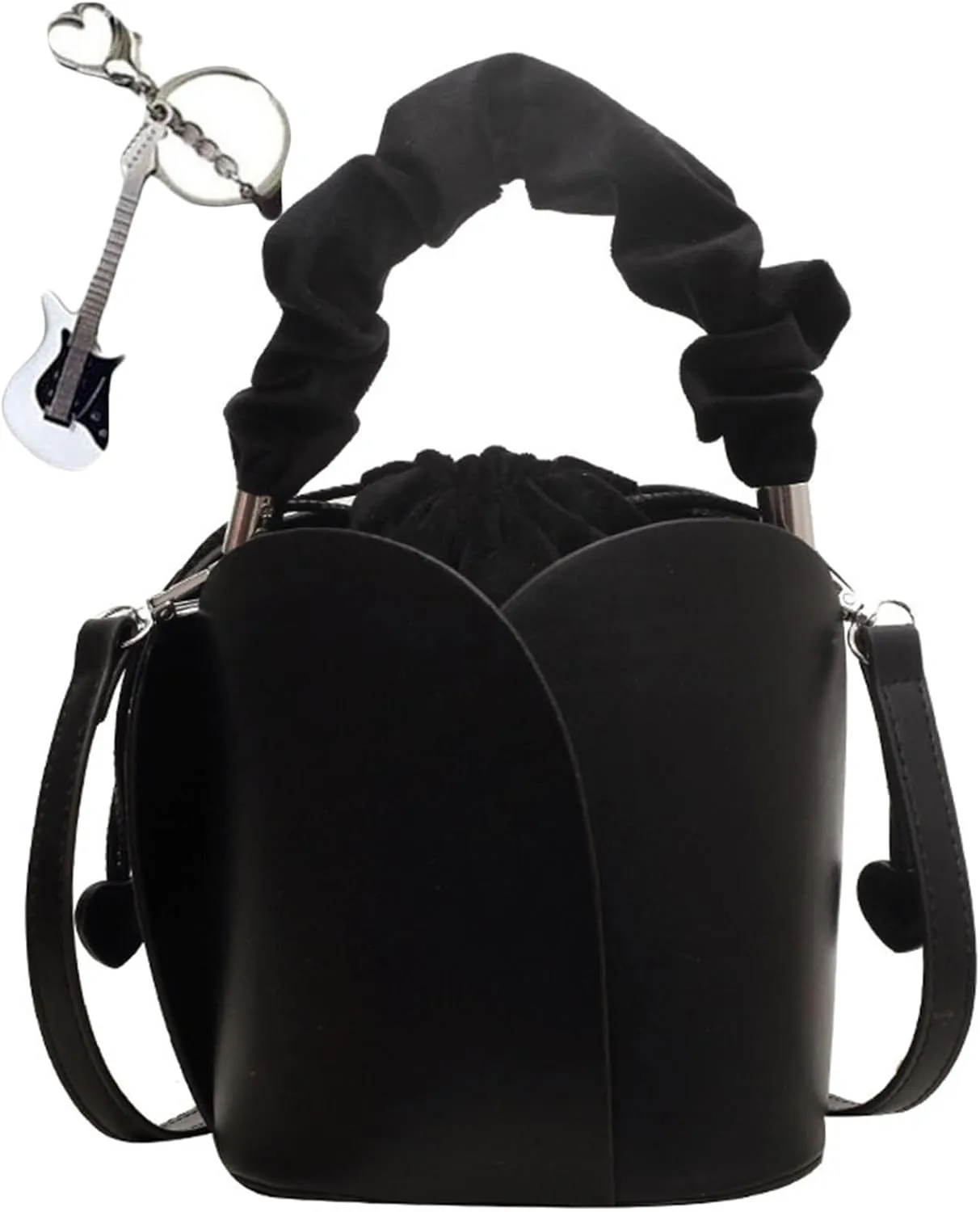 Creative Petal Bag, Creative Petal Large Capacity Design Shoulder Bag Versatile Crossbody Purses with Keychain(Black)