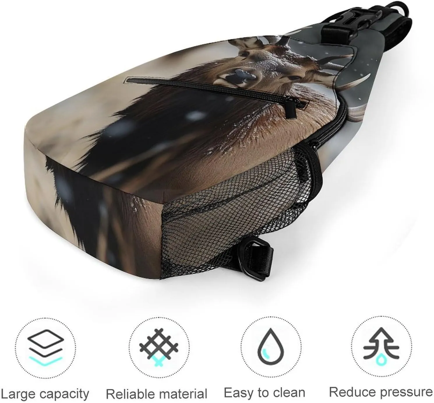 Crossbody Bag for Women Men Chest Bag Wild Elk Sling Bag Crossbody Shoulder Bag Sling Backpack
