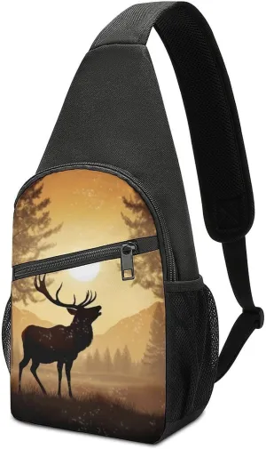 Crossbody Bag for Women Men Sling Bag Dog Paw Print Chest Bag Crossbody Adjustable Shoulder Bag