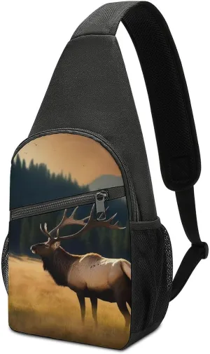Crossbody Bag for Women Men Sling Bag Dog Paw Print Chest Bag Crossbody Adjustable Shoulder Bag