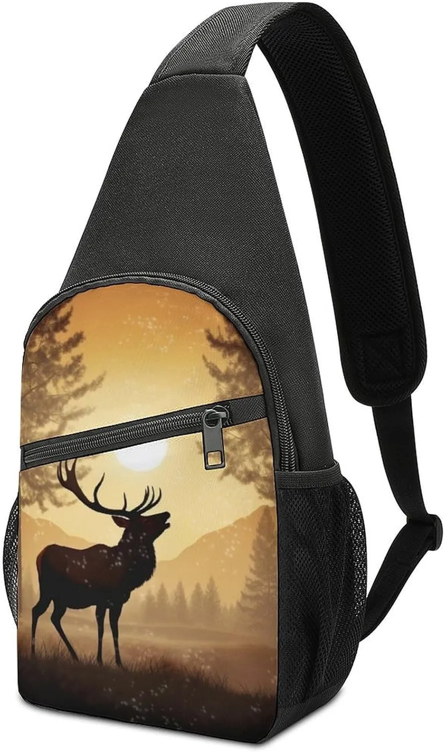 Crossbody Bag for Women Men Sling Bag Dog Paw Print Chest Bag Crossbody Adjustable Shoulder Bag