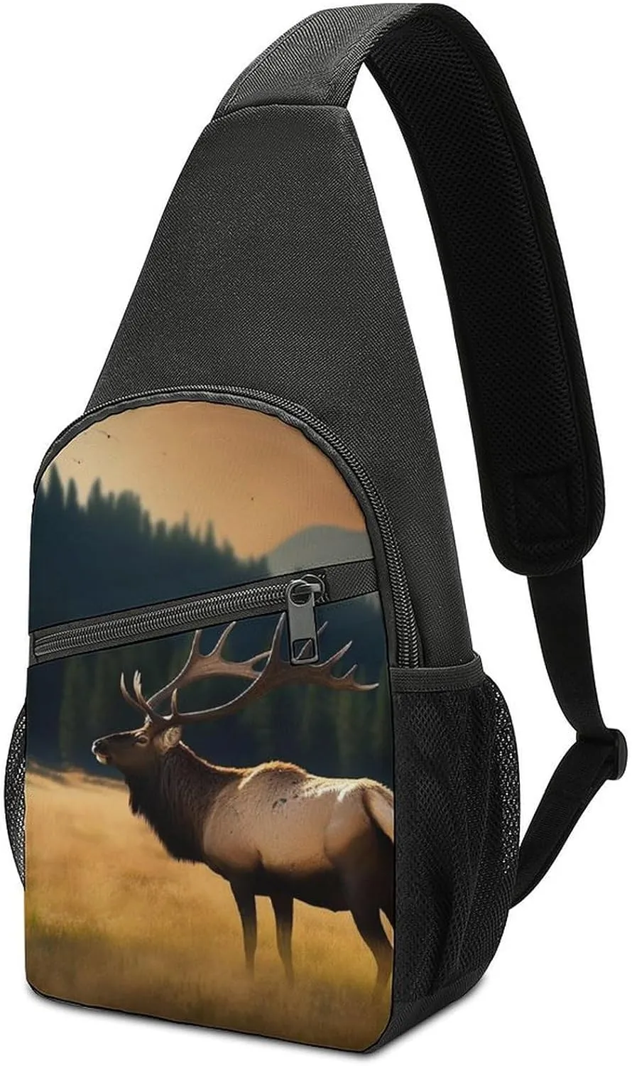 Crossbody Bag for Women Men Sling Bag Dog Paw Print Chest Bag Crossbody Adjustable Shoulder Bag