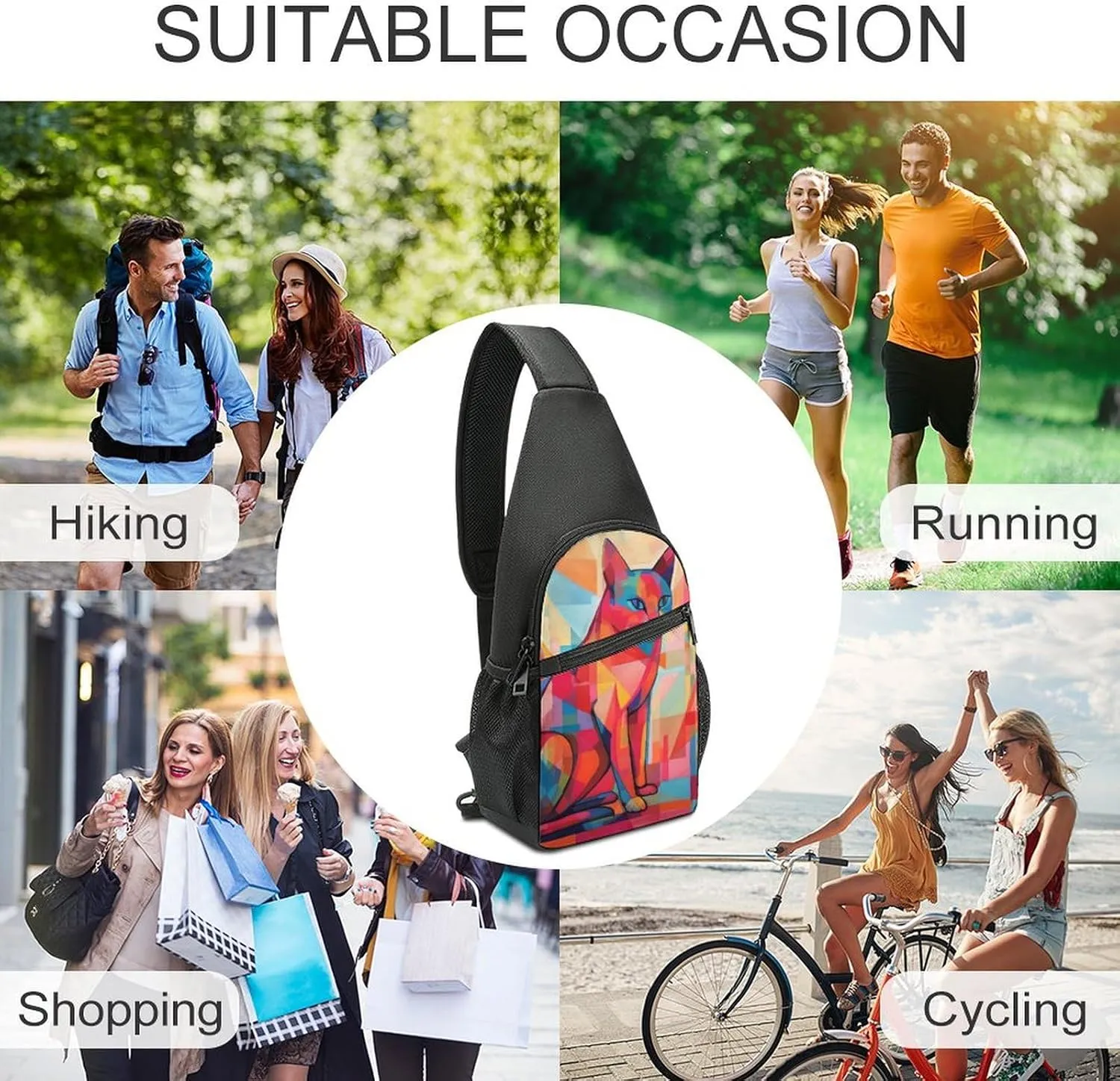 Crossbody Bag for Women Men Sling Bag Pirate Skull Chest Bag Crossbody Adjustable Shoulder Bag