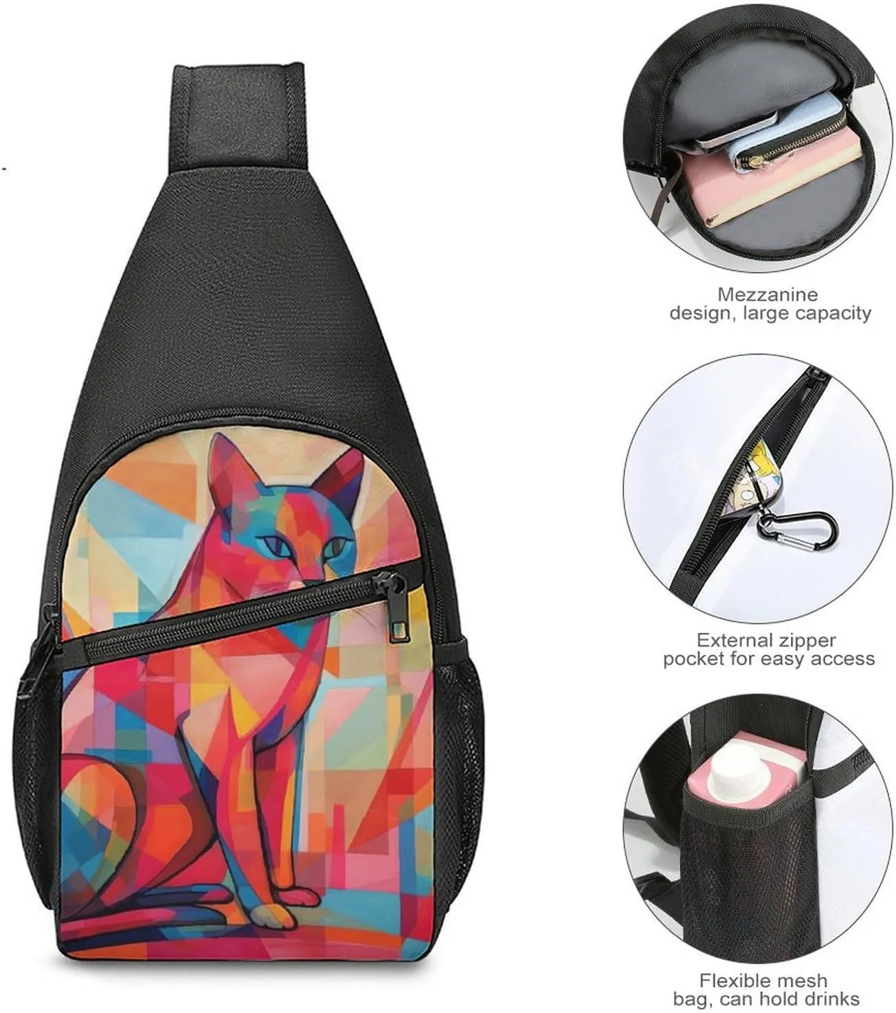 Crossbody Bag for Women Men Sling Bag Pirate Skull Chest Bag Crossbody Adjustable Shoulder Bag