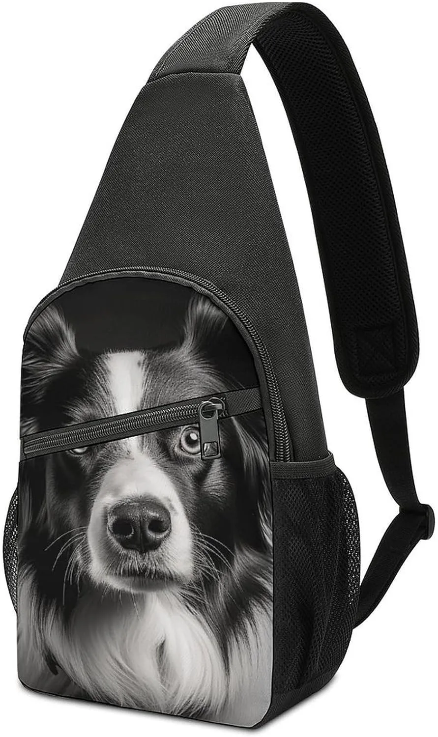 Crossbody Bag for Women Men Sling Bag Small Hound Pattern Chest Bag Crossbody Adjustable Shoulder Bag