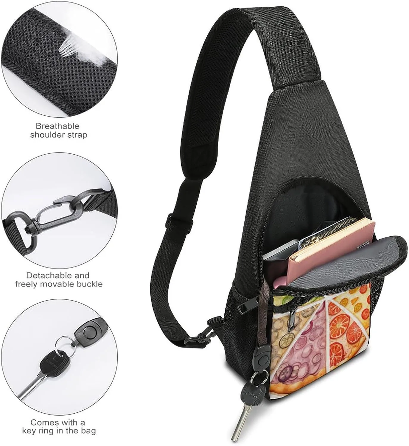 Crossbody Bag for Women Men Sling Bag Wild Elk Chest Bag Crossbody Adjustable Shoulder Bag