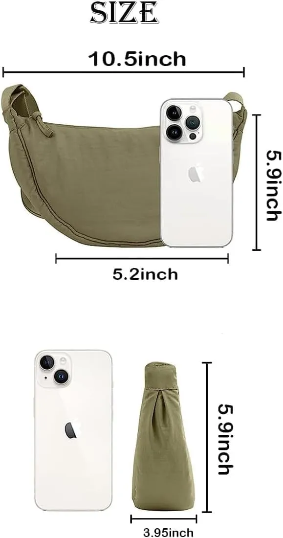 Crossbody Bag Hobo Sling Crescent Bag Women Men Trendy Small Shoulder Bag Purse Dumpling Bag Casual Handbag Adjustable Strap