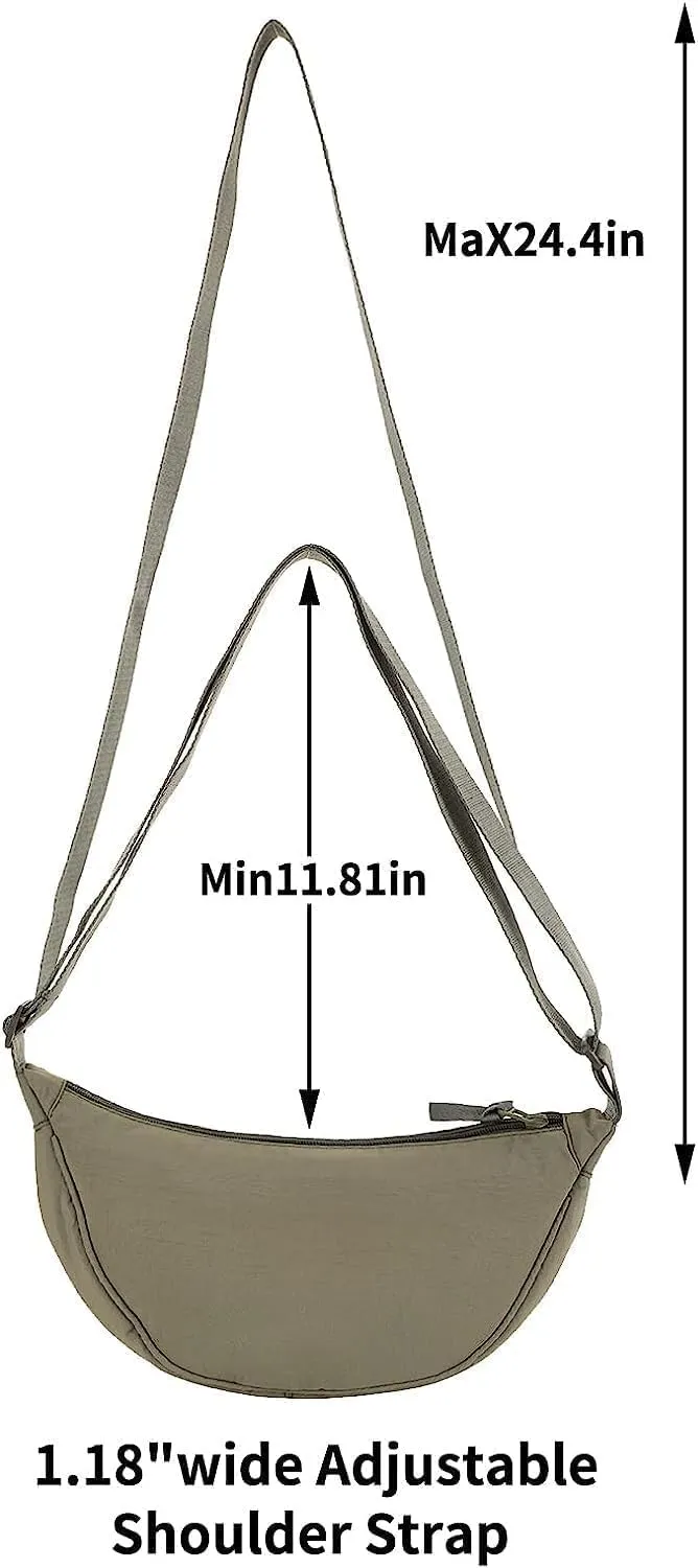 Crossbody Bag Hobo Sling Crescent Bag Women Men Trendy Small Shoulder Bag Purse Dumpling Bag Casual Handbag Adjustable Strap