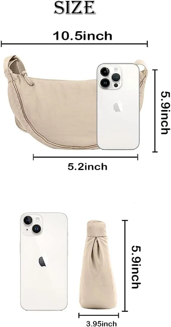 Crossbody Bag Hobo Sling Crescent Bag Women Men Trendy Small Shoulder Bag Purse Dumpling Bag Casual Handbag Adjustable Strap