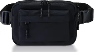 Crossbody Bags for Women & Fanny Pack for Men, Lightweight Adjustable Strap Belt Bag for Travel, Running, Hiking with Multiple Pockets, Black