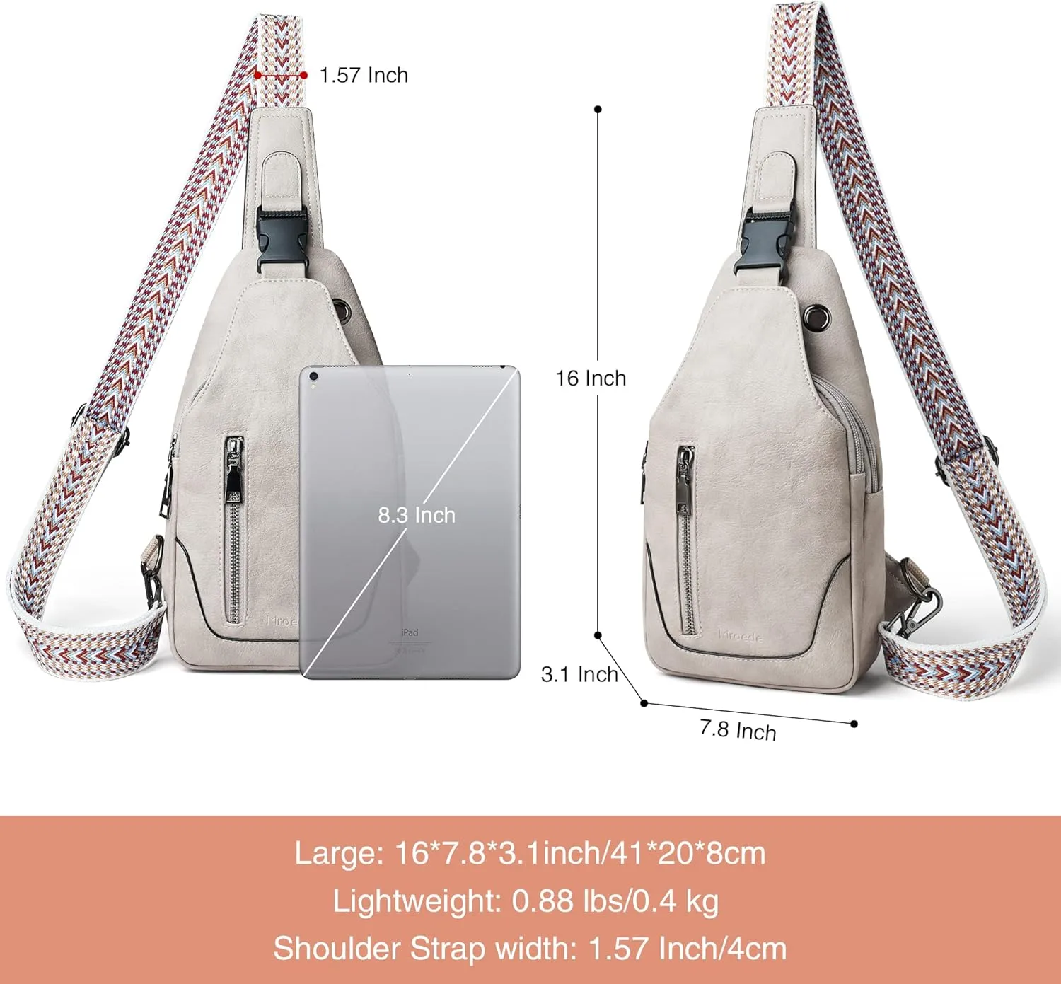 Crossbody Bags for Women Men Sling Bag 5 Pockets Fanny Pack Sling Backpack Chest Daypack Travel Purse Anti Theft