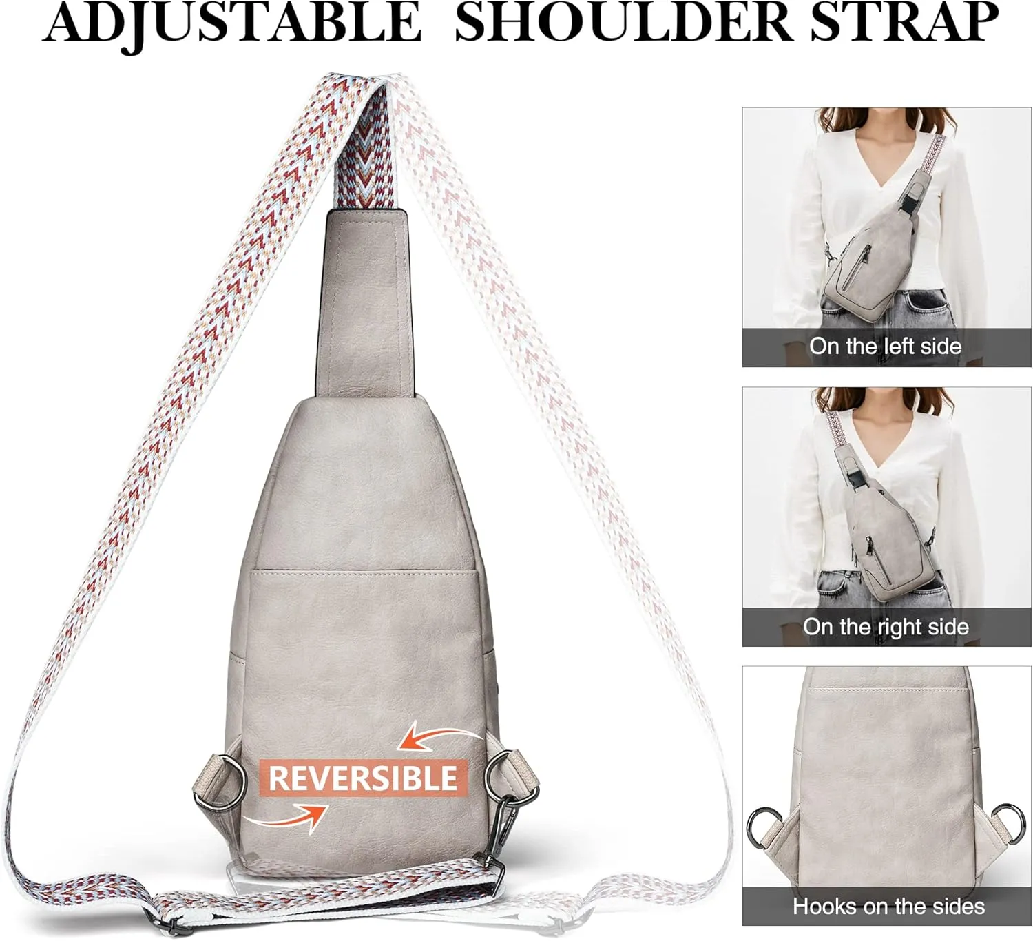 Crossbody Bags for Women Men Sling Bag 5 Pockets Fanny Pack Sling Backpack Chest Daypack Travel Purse Anti Theft