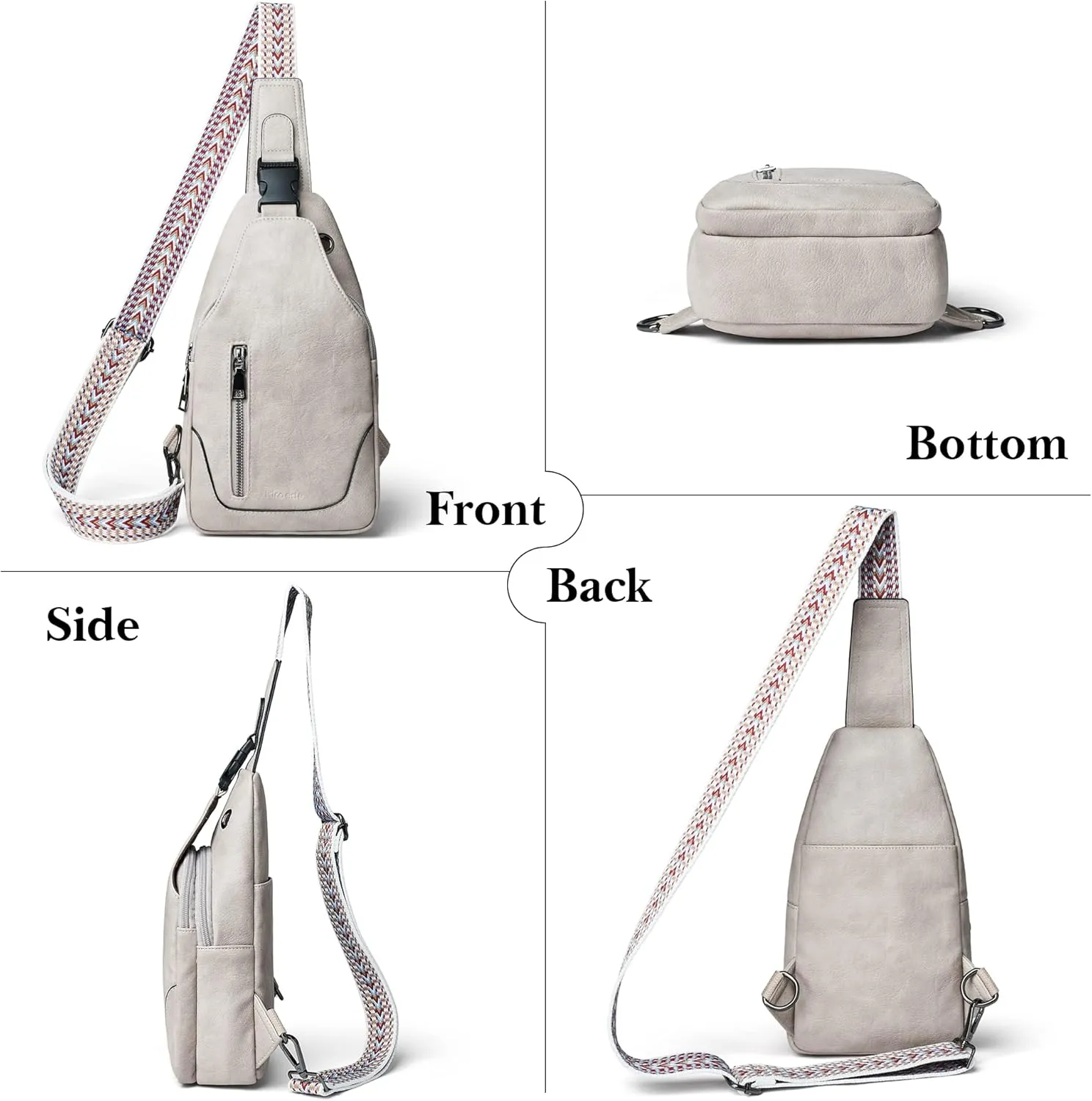 Crossbody Bags for Women Men Sling Bag 5 Pockets Fanny Pack Sling Backpack Chest Daypack Travel Purse Anti Theft
