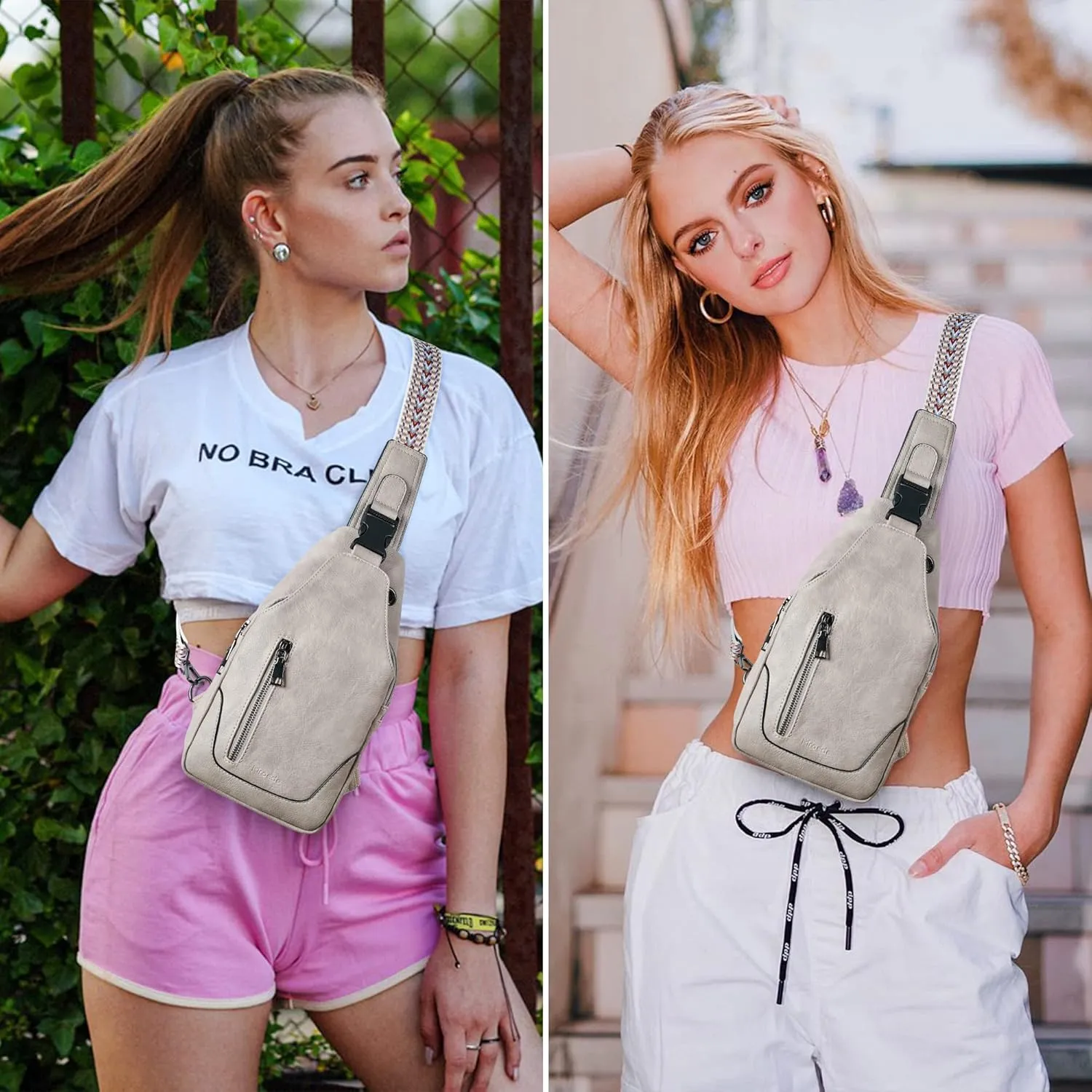 Crossbody Bags for Women Men Sling Bag 5 Pockets Fanny Pack Sling Backpack Chest Daypack Travel Purse Anti Theft