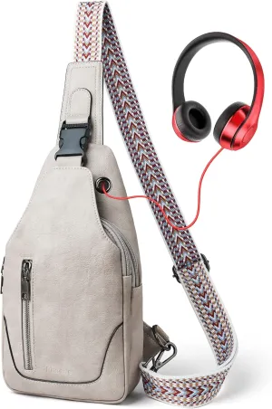 Crossbody Bags for Women Men Sling Bag 5 Pockets Fanny Pack Sling Backpack Chest Daypack Travel Purse Anti Theft
