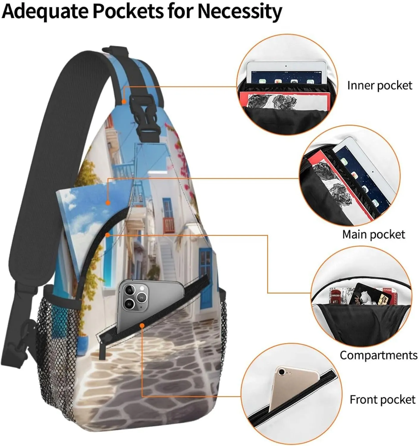 Crossbody Bags for Women Men Trendy Sling Bag Casual Chest Bag Halloween Night Sky Shoulder Bag for Travel Sport