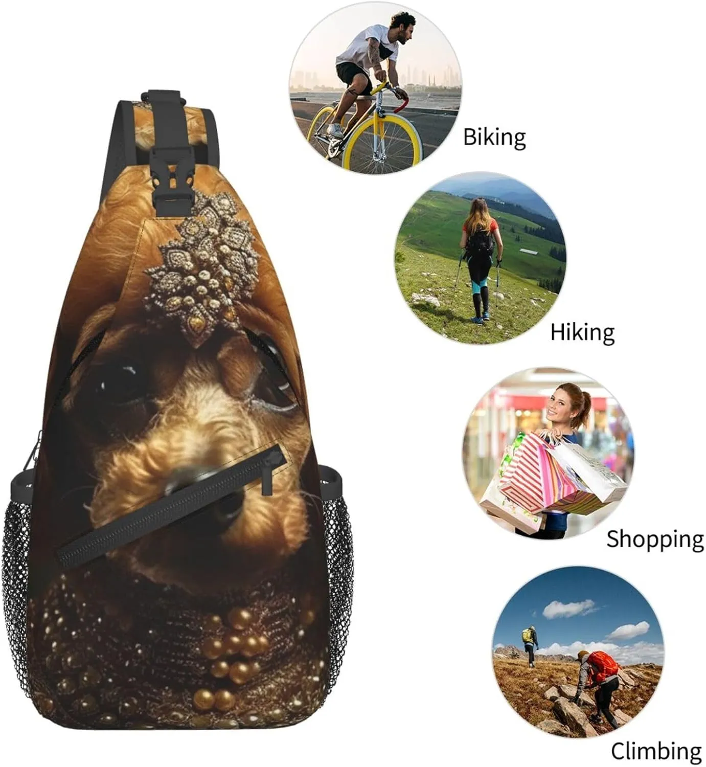 Crossbody Bags for Women Men Trendy Sling Bag Casual Chest Bag Moon Flowers and Butterflies Shoulder Bag for Travel