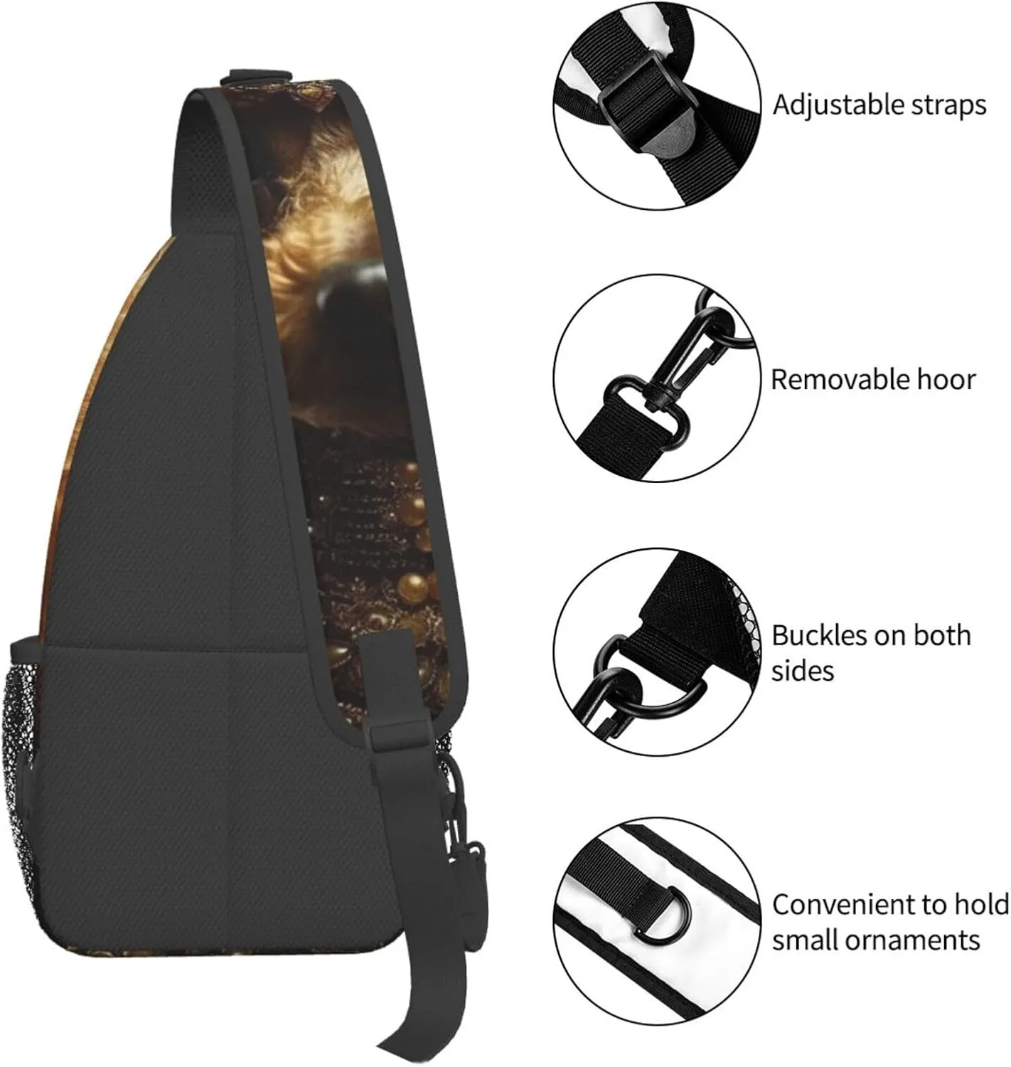 Crossbody Bags for Women Men Trendy Sling Bag Casual Chest Bag Moon Flowers and Butterflies Shoulder Bag for Travel